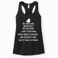 Funny Meme My Ducks Are Absolutely Not In A Row Pigeon Womens Tank Top