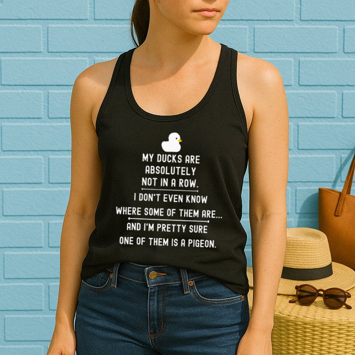 Funny Meme My Ducks Are Absolutely Not In A Row Pigeon Womens Tank Top