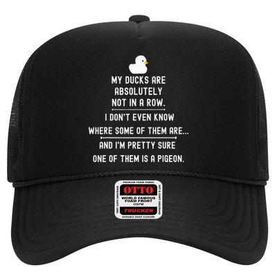 Funny Meme My Ducks Are Absolutely Not In A Row Pigeon Trucker Hat