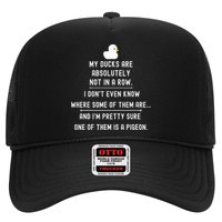 Funny Meme My Ducks Are Absolutely Not In A Row Pigeon Trucker Hat