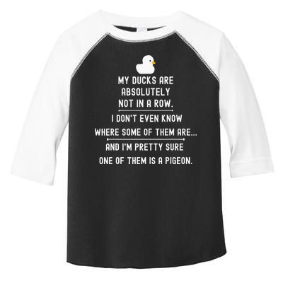 Funny Meme My Ducks Are Absolutely Not In A Row Pigeon Toddler Fine Jersey T-Shirt