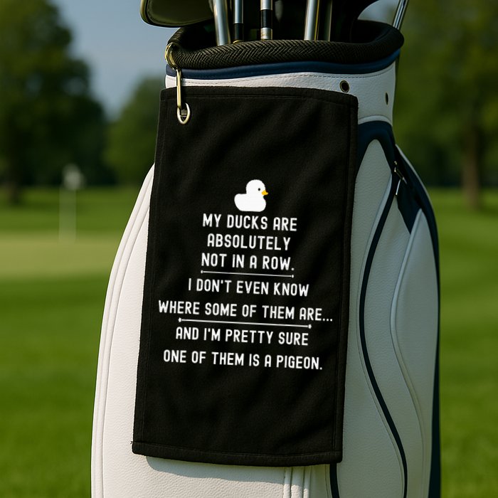 Funny Meme My Ducks Are Absolutely Not In A Row Pigeon Golf Towel