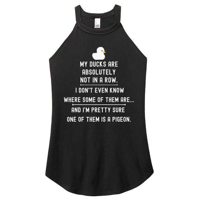 Funny Meme My Ducks Are Absolutely Not In A Row Pigeon Women's Perfect Tri Rocker Tank