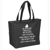 Funny Meme My Ducks Are Absolutely Not In A Row Pigeon Zip Tote Bag