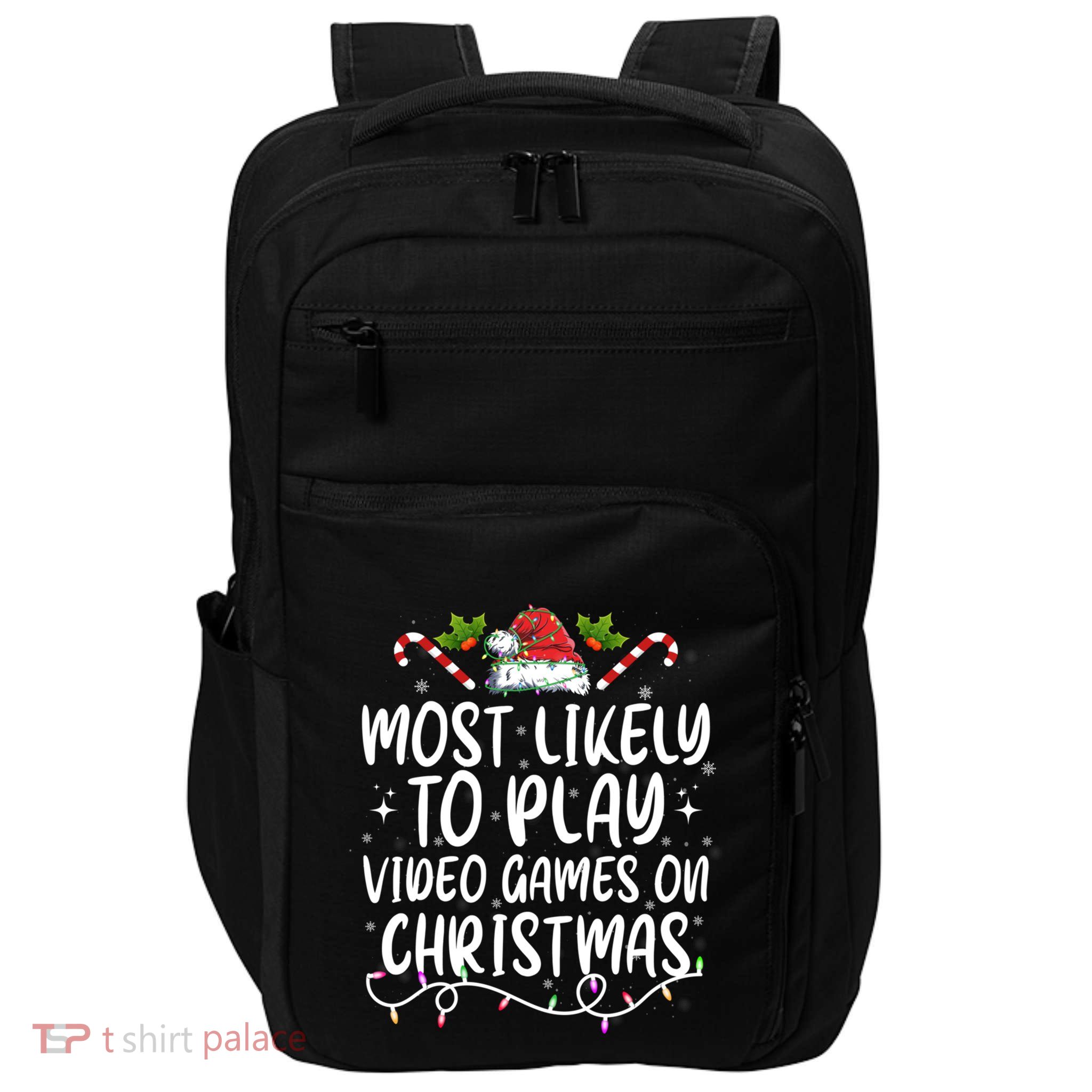 Family Matching Most Likely To Play Video Games On Christmas Gift Impact Tech Backpack