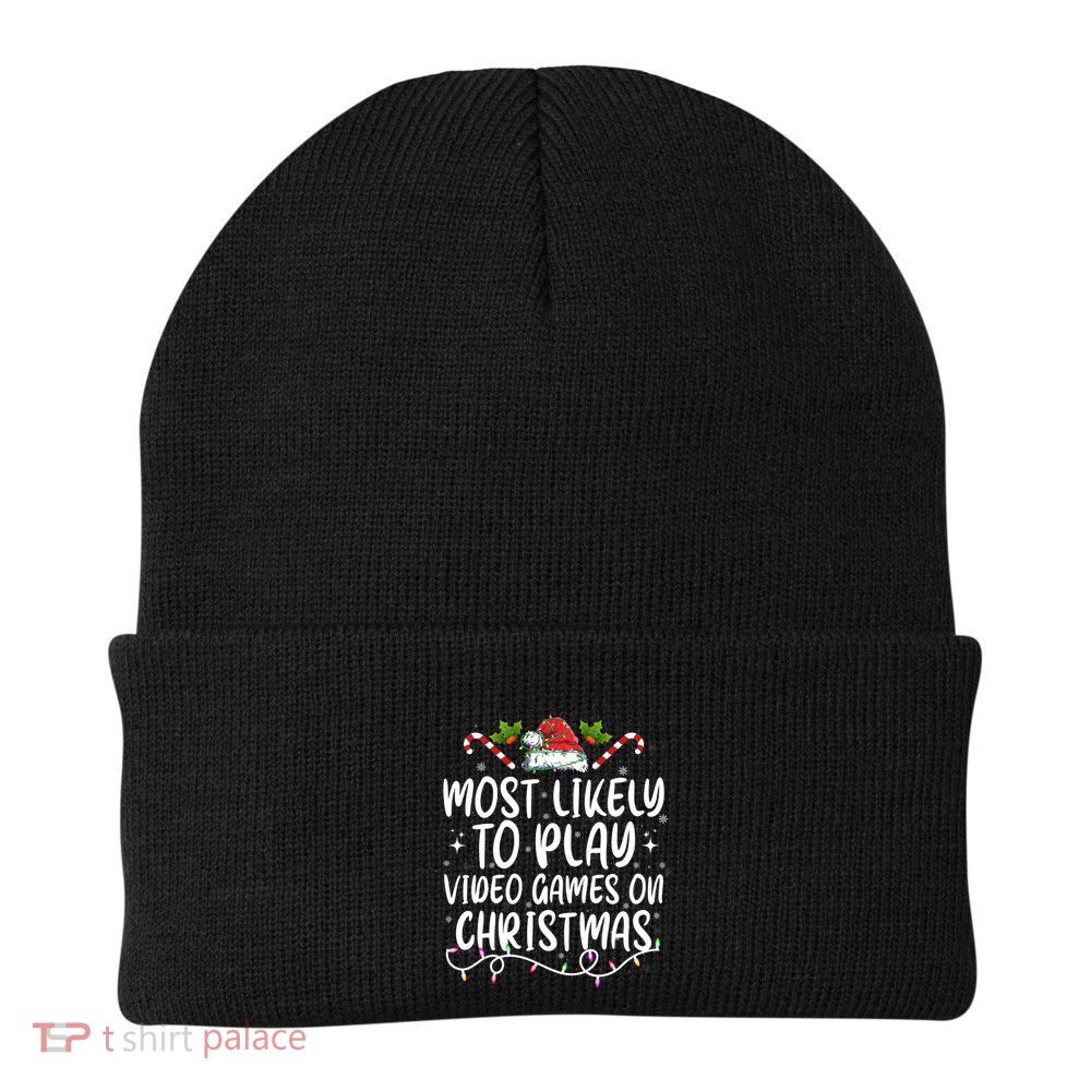 Family Matching Most Likely To Play Video Games On Christmas Gift Beanie