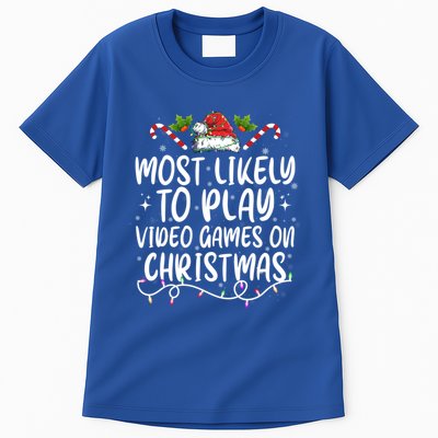 Family Matching Most Likely To Play Video Games On Christmas Gift Tall T-Shirt