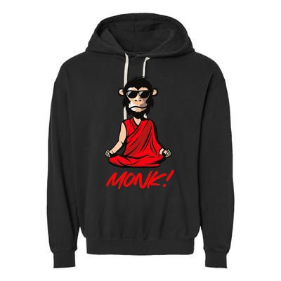 Funny Meditation MONK! Monkey Grafitti Skateboarding Punk Garment-Dyed Fleece Hoodie