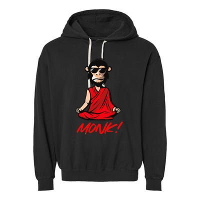 Funny Meditation MONK! Monkey Grafitti Skateboarding Punk Garment-Dyed Fleece Hoodie