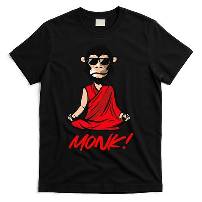 Funny Meditation MONK! Monkey Grafitti Skateboarding Punk T-Shirt
