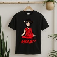 Funny Meditation MONK! Monkey Grafitti Skateboarding Punk T-Shirt