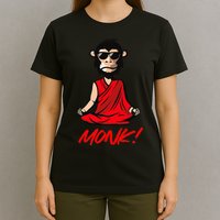 Funny Meditation MONK! Monkey Grafitti Skateboarding Punk T-Shirt