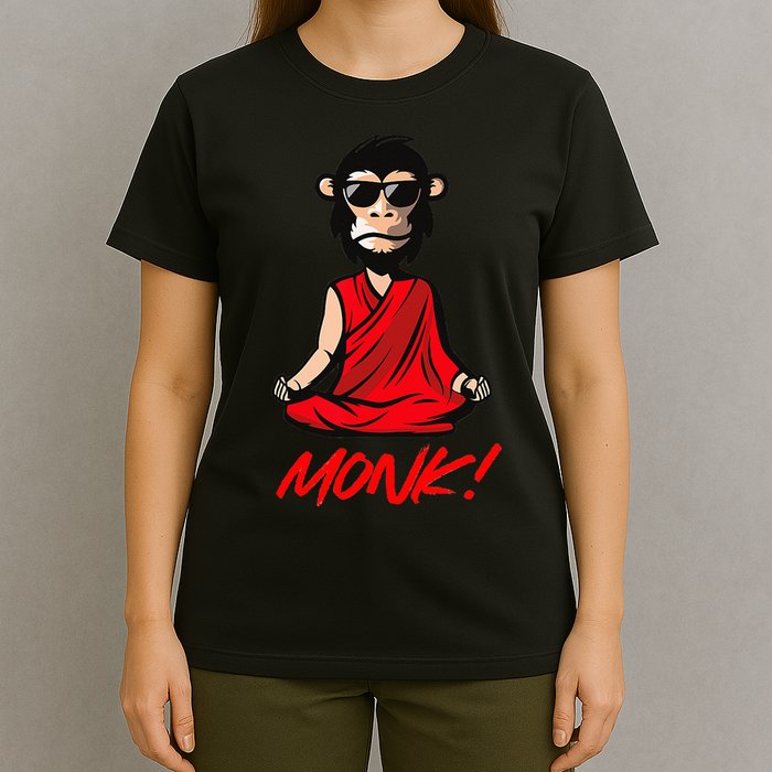 Funny Meditation MONK! Monkey Grafitti Skateboarding Punk T-Shirt