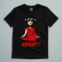 Funny Meditation MONK! Monkey Grafitti Skateboarding Punk T-Shirt