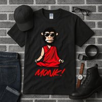 Funny Meditation MONK! Monkey Grafitti Skateboarding Punk Tall T-Shirt