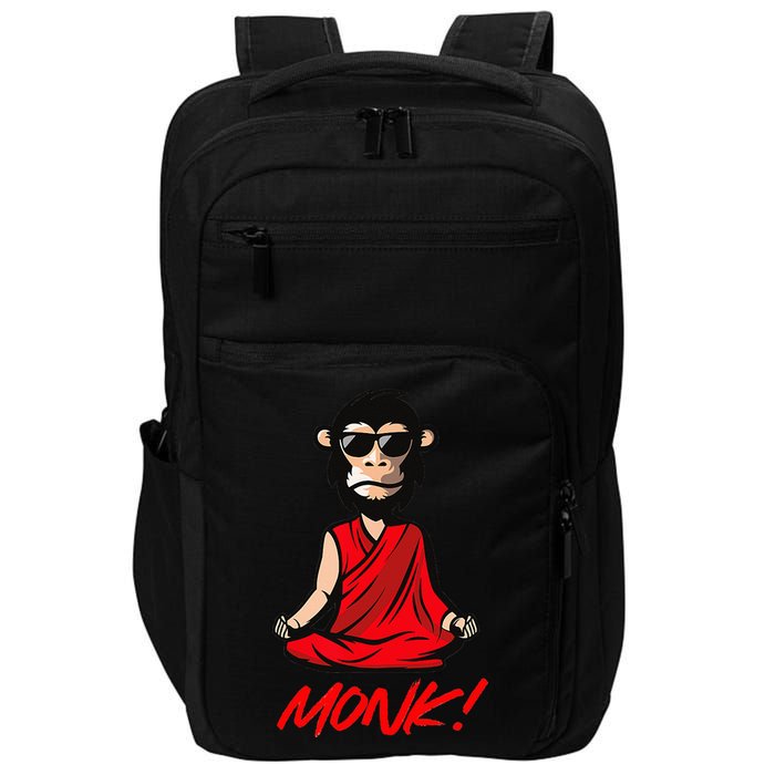 Funny Meditation MONK! Monkey Grafitti Skateboarding Punk Impact Tech Backpack
