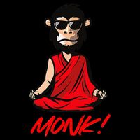Funny Meditation MONK! Monkey Grafitti Skateboarding Punk Impact Tech Backpack