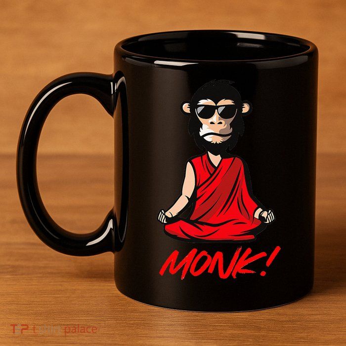 Funny Meditation MONK! Monkey Grafitti Skateboarding Punk 11oz C Handle Ceramic Mug
