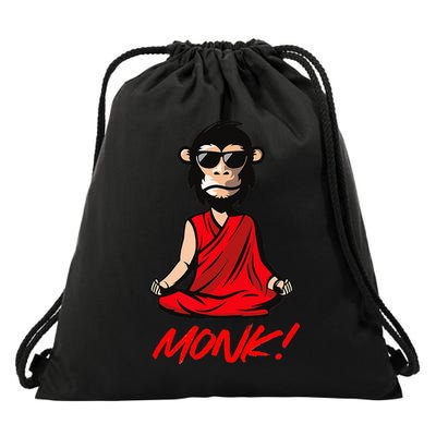 Funny Meditation MONK! Monkey Grafitti Skateboarding Punk Drawstring Bag