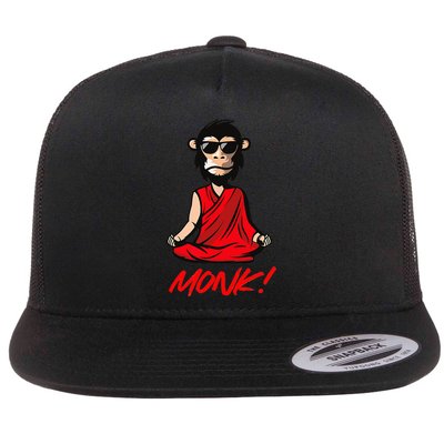 Funny Meditation MONK! Monkey Grafitti Skateboarding Punk Flatbill Hat