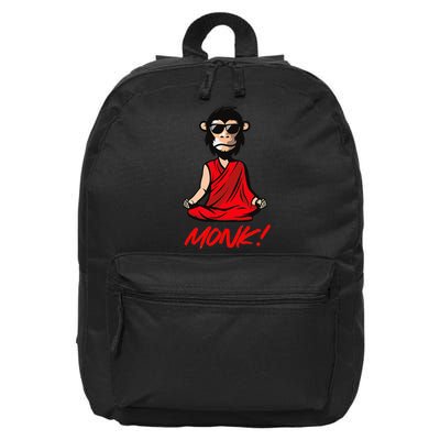 Funny Meditation MONK! Monkey Grafitti Skateboarding Punk 16 in Basic Backpack