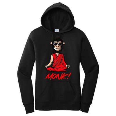 Funny Meditation MONK! Monkey Grafitti Skateboarding Punk Women's Pullover Hoodie