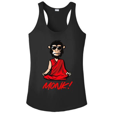 Funny Meditation MONK! Monkey Grafitti Skateboarding Punk Ladies PosiCharge Competitor Racerback Tank
