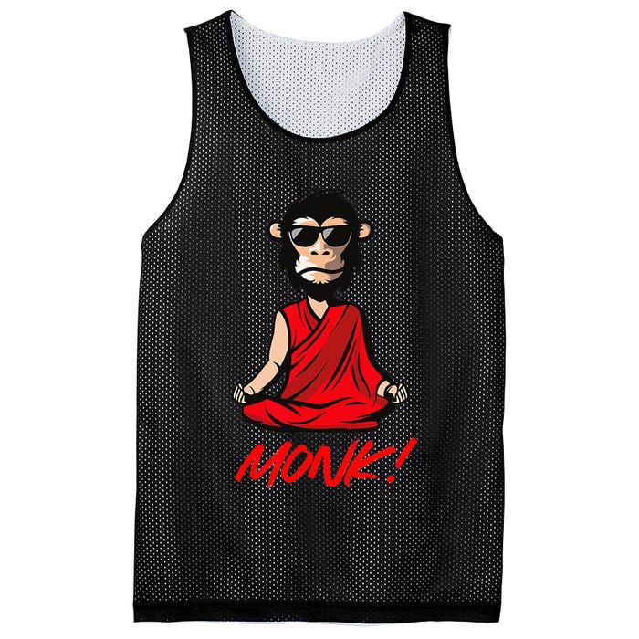 Funny Meditation MONK! Monkey Grafitti Skateboarding Punk Mesh Reversible Basketball Jersey Tank