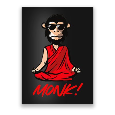 Funny Meditation MONK! Monkey Grafitti Skateboarding Punk Poster