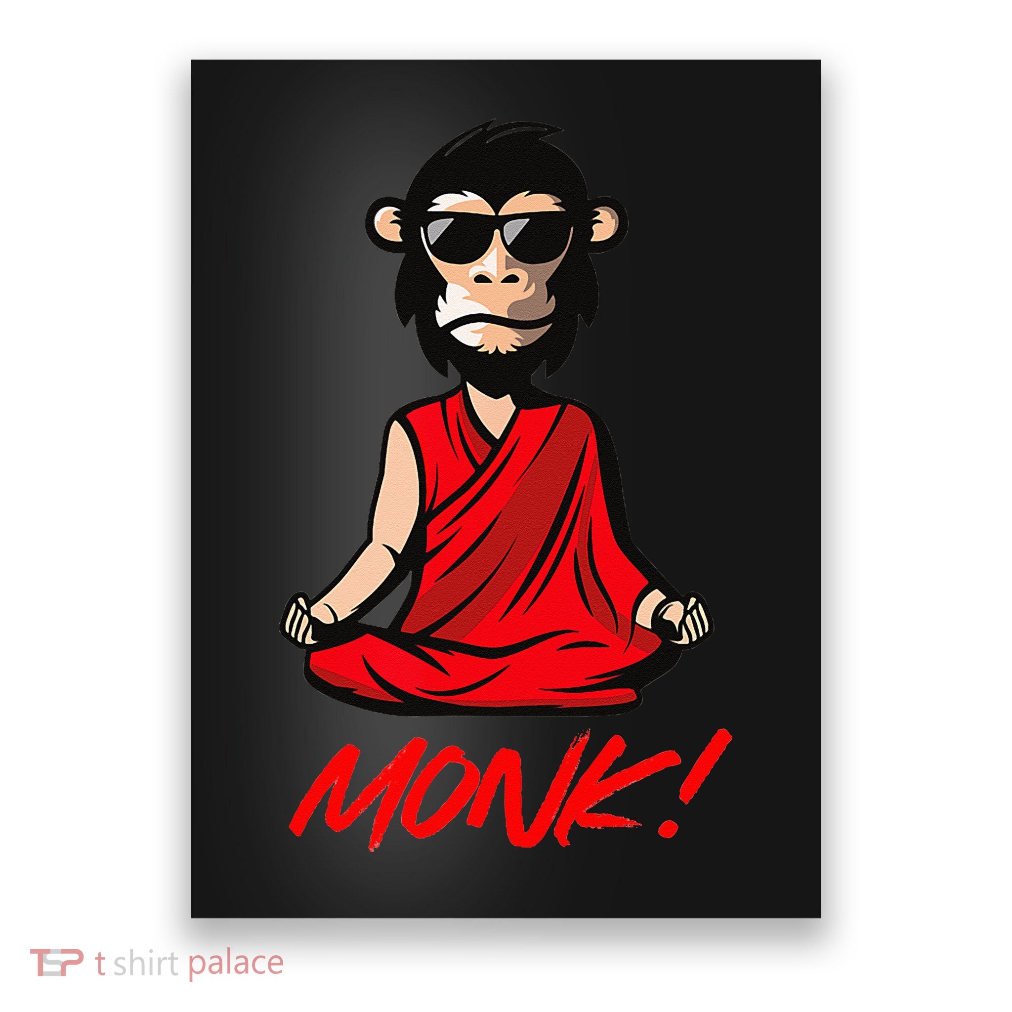 Funny Meditation MONK! Monkey Grafitti Skateboarding Punk Poster