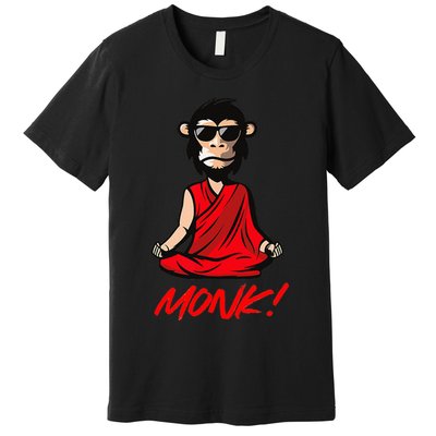 Funny Meditation MONK! Monkey Grafitti Skateboarding Punk Premium T-Shirt