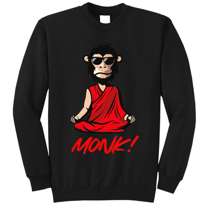Funny Meditation MONK! Monkey Grafitti Skateboarding Punk Tall Sweatshirt
