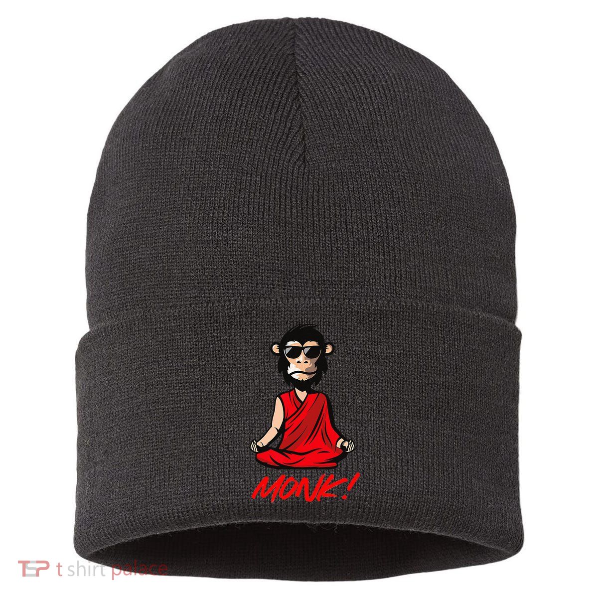Funny Meditation MONK! Monkey Grafitti Skateboarding Punk Sustainable Knit Beanie