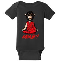 Funny Meditation MONK! Monkey Grafitti Skateboarding Punk Baby Bodysuit