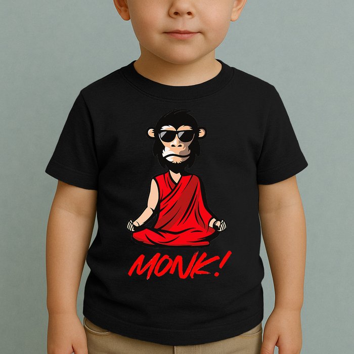 Funny Meditation MONK! Monkey Grafitti Skateboarding Punk Toddler T-Shirt