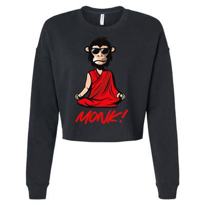 Funny Meditation MONK! Monkey Grafitti Skateboarding Punk Cropped Pullover Crew