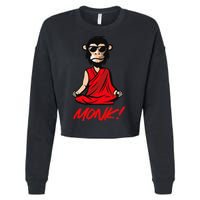 Funny Meditation MONK! Monkey Grafitti Skateboarding Punk Cropped Pullover Crew