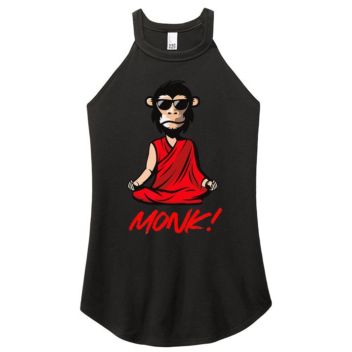 Funny Meditation MONK! Monkey Grafitti Skateboarding Punk Women's Perfect Tri Rocker Tank