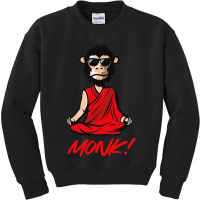 Funny Meditation MONK! Monkey Grafitti Skateboarding Punk Kids Sweatshirt