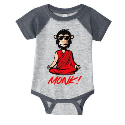 Funny Meditation MONK! Monkey Grafitti Skateboarding Punk Infant Baby Jersey Bodysuit