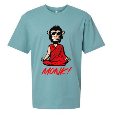 Funny Meditation MONK! Monkey Grafitti Skateboarding Punk Sueded Cloud Jersey T-Shirt
