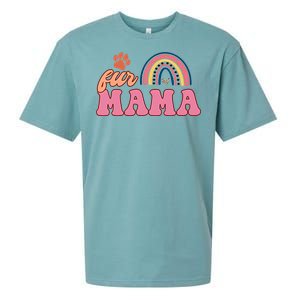 Fur Mama Mother's Day Rainbow Dog Paw Mom Cat Paw Sueded Cloud Jersey T-Shirt