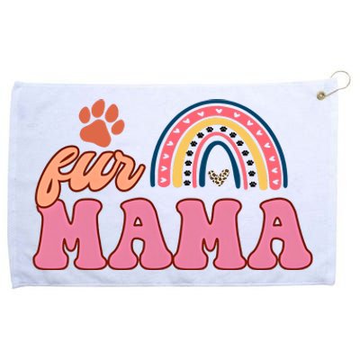 Fur Mama Mother's Day Rainbow Dog Paw Mom Cat Paw Grommeted Golf Towel