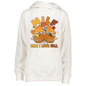 Funny MILF Man I Love Fall Womens Funnel Neck Pullover Hood