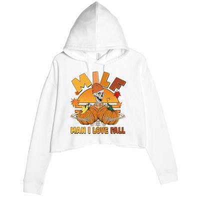 Funny MILF Man I Love Fall Crop Fleece Hoodie