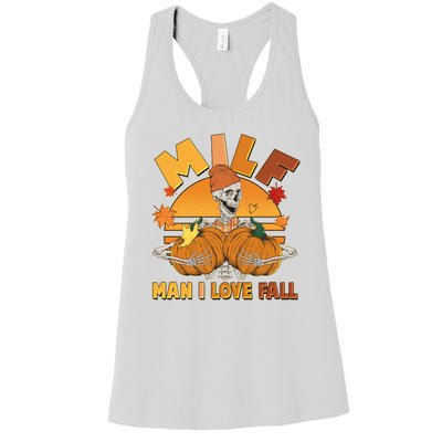 Funny MILF Man I Love Fall Women's Racerback Tank