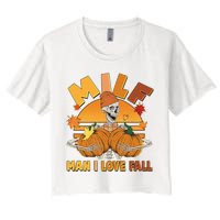 Funny MILF Man I Love Fall Women's Crop Top Tee