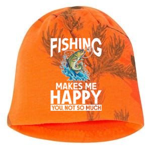 Fishing Makes Me Happy You Not Angling Hunting Fishing Funny Gift Kati - Camo Knit Beanie