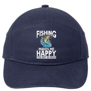 Fishing Makes Me Happy You Not Angling Hunting Fishing Funny Gift 7-Panel Snapback Hat