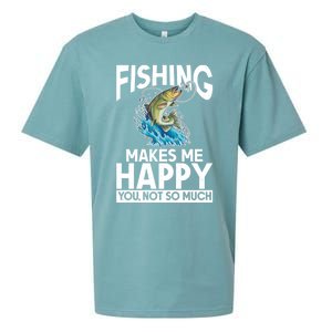 Fishing Makes Me Happy You Not Angling Hunting Fishing Funny Gift Sueded Cloud Jersey T-Shirt